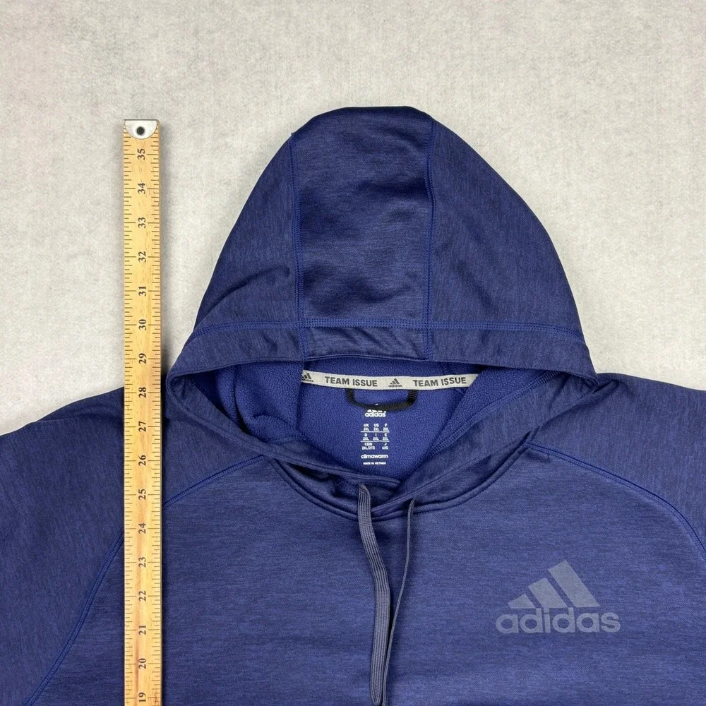 adidas Team Issue Hoodie Sweatshirt Mens 2XL Royal Blue Climawarm Fleece Logo